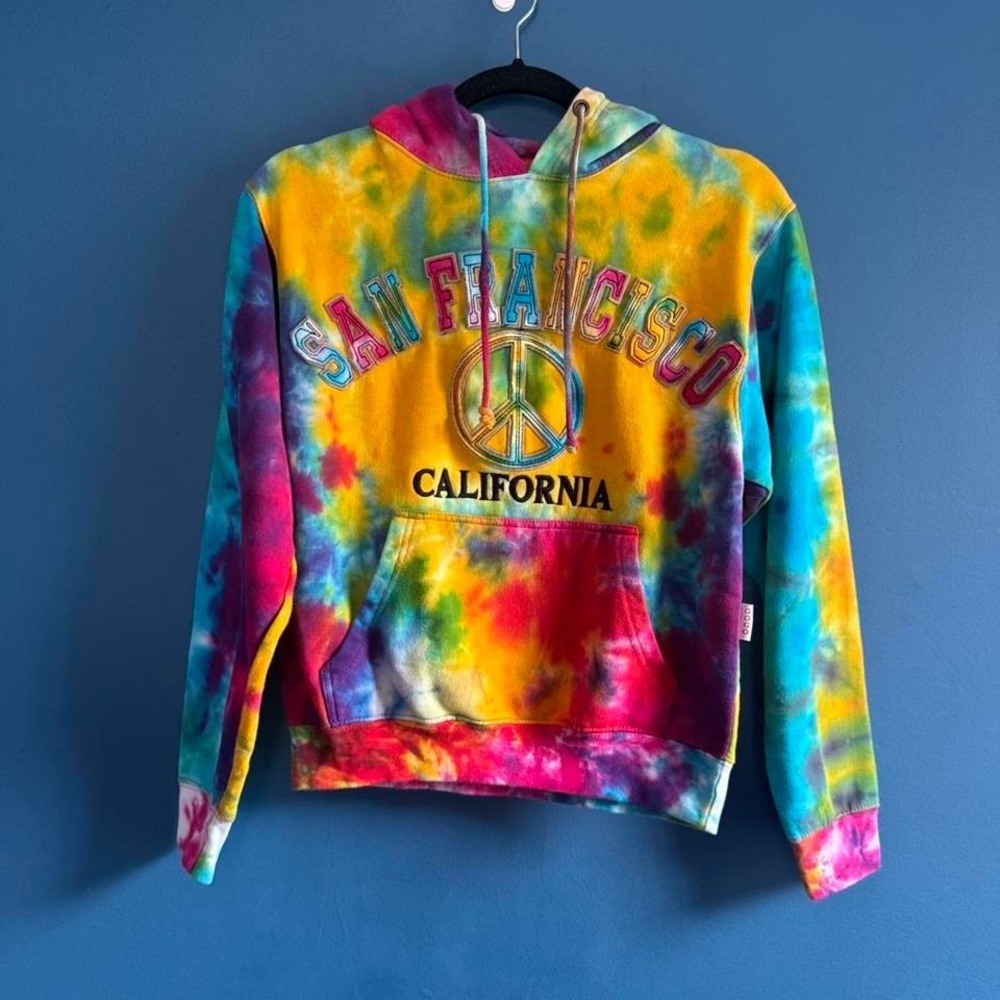 Gogo Hoodies San Francisco Sweatshirt Women's‎ Size XS Tie Dye Hooded Hippie